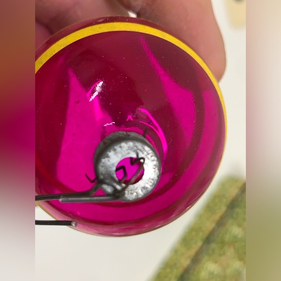 WWII Era Antique Unsilvered Striped Painted Blown Glass Christmas Tree Ornament - Picture 7 of 15